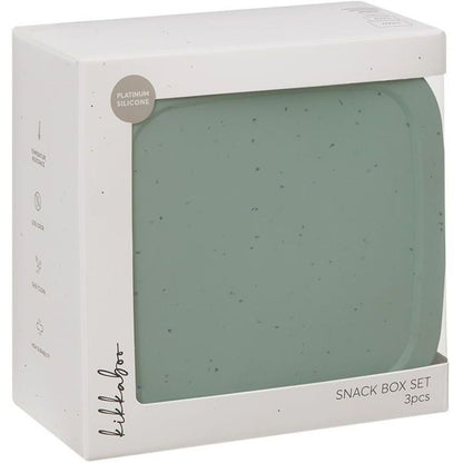 KikkaBoo Sada boxů na svačinu 3 ks Platinum Silicone Sage