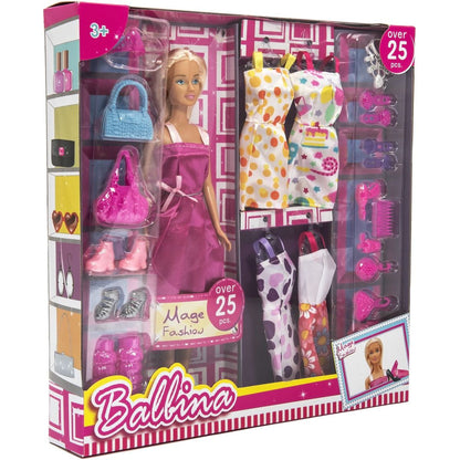 Teddies Panenka modelka nekloubová 30 cm s oblečením a s doplňky