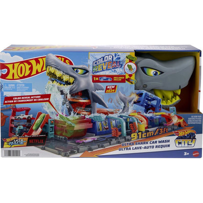 Hot Wheels City Color Reveal automyčka se žralokem