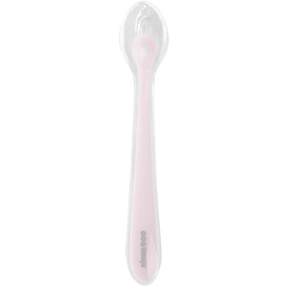 KikkaBoo Silikonová lžička s pouzdrem Pink