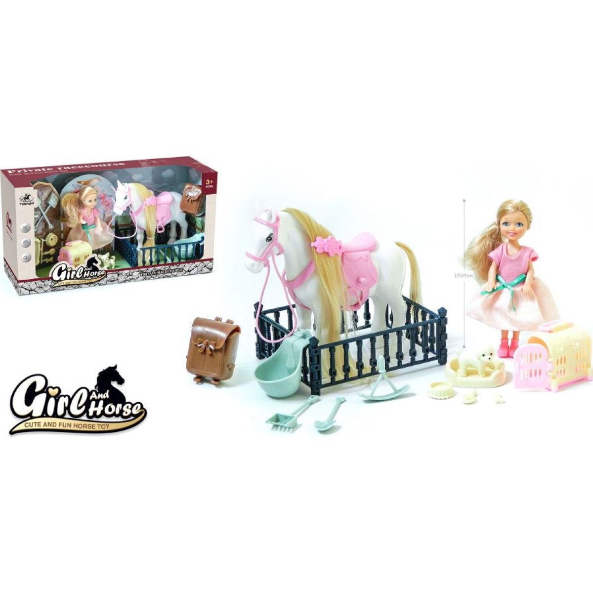 Alltoys Hrací set koník s panenkou
