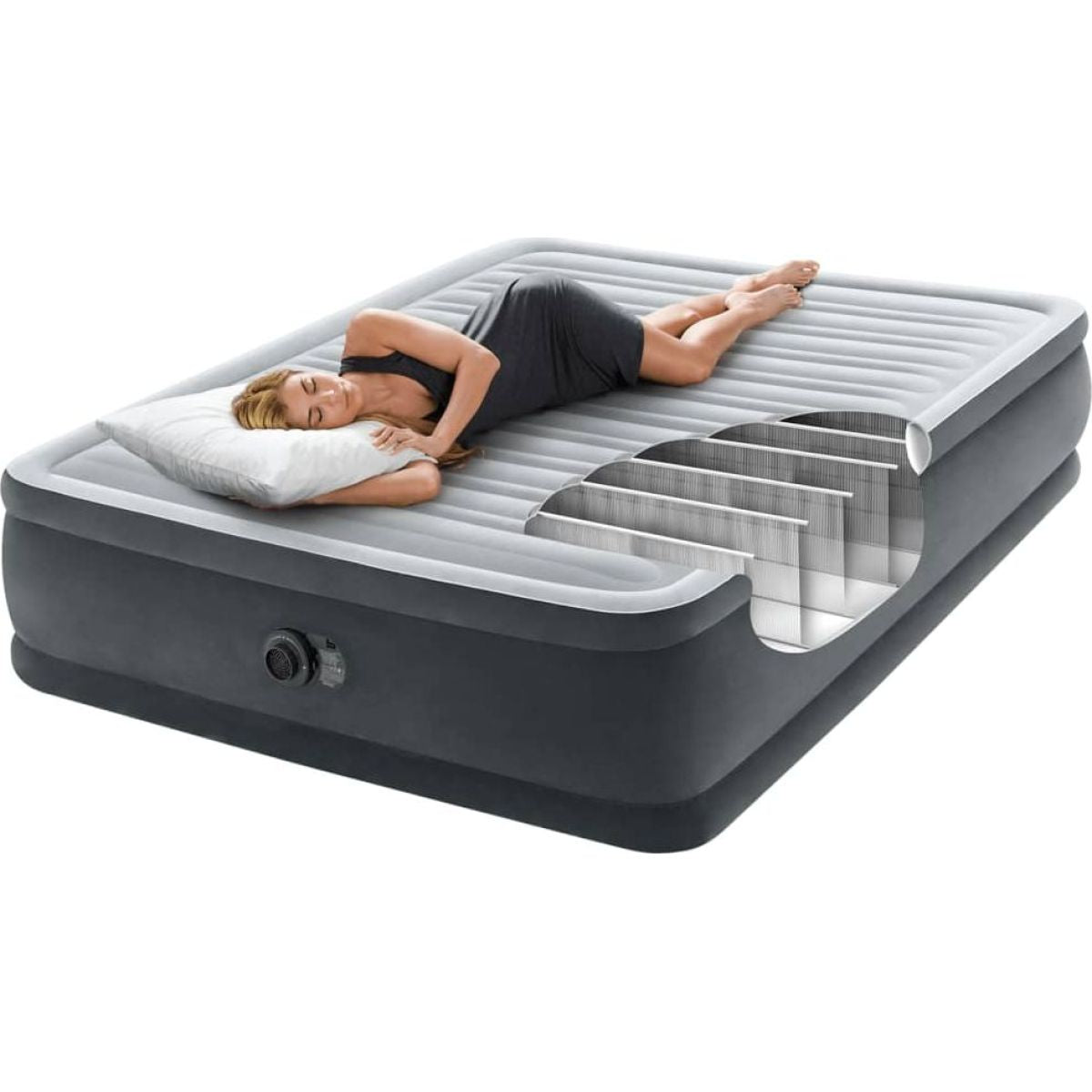 Intex 64414ND Nafukovací matrace Dura - Beam Deluxe 152 x 203 x 46 cm - Poškozený obal