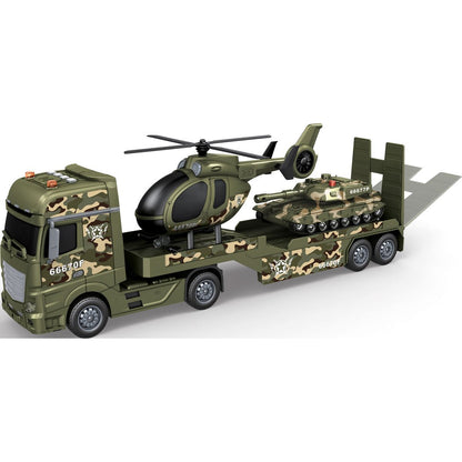 Sparkys CITY SERVICE CAR - 1:12 Vojenský tahač s vrtulníkem a tankem