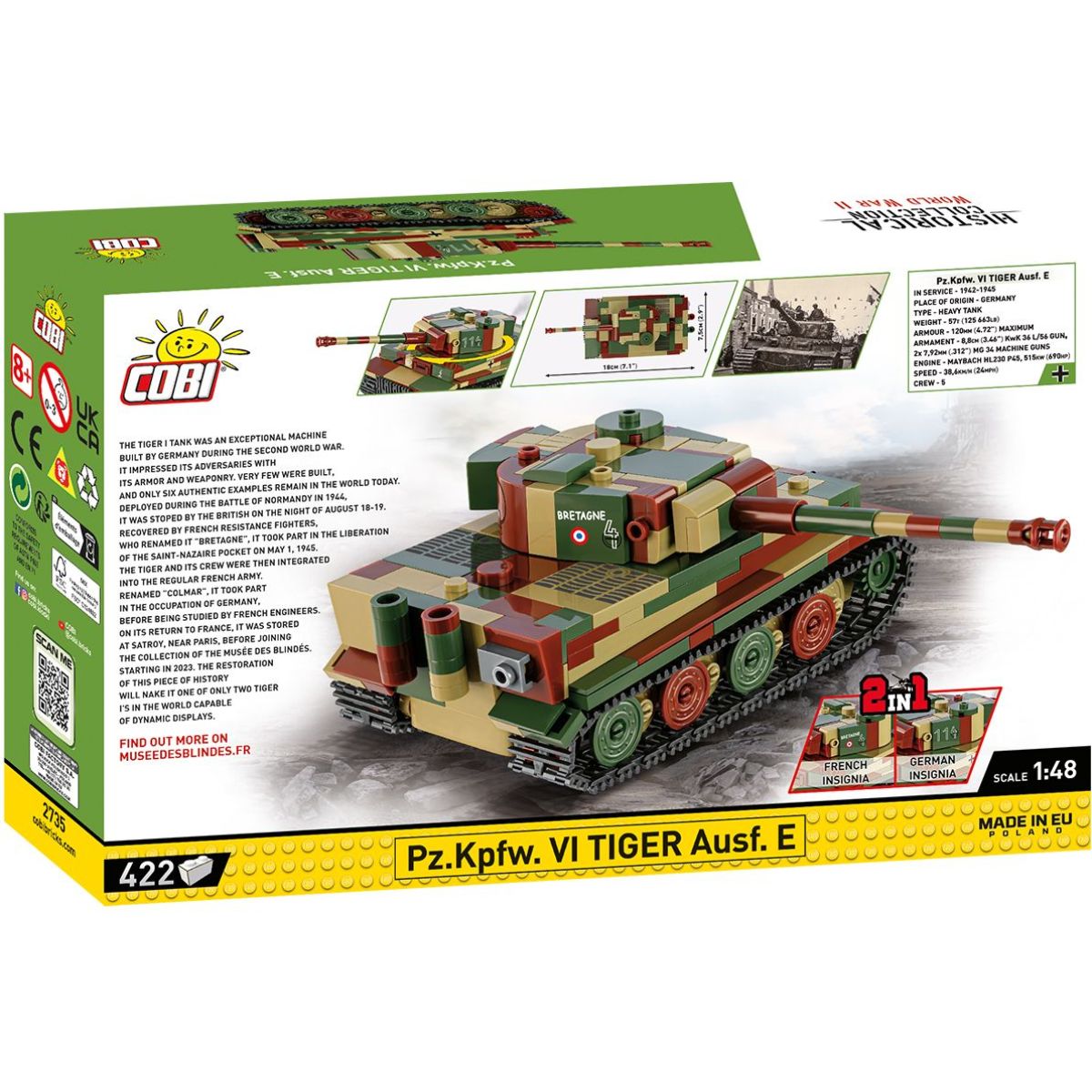Cobi 2735 Pz.Kpfw. VI Tiger Ausf. E (Sd.Kfz 181) 2v1