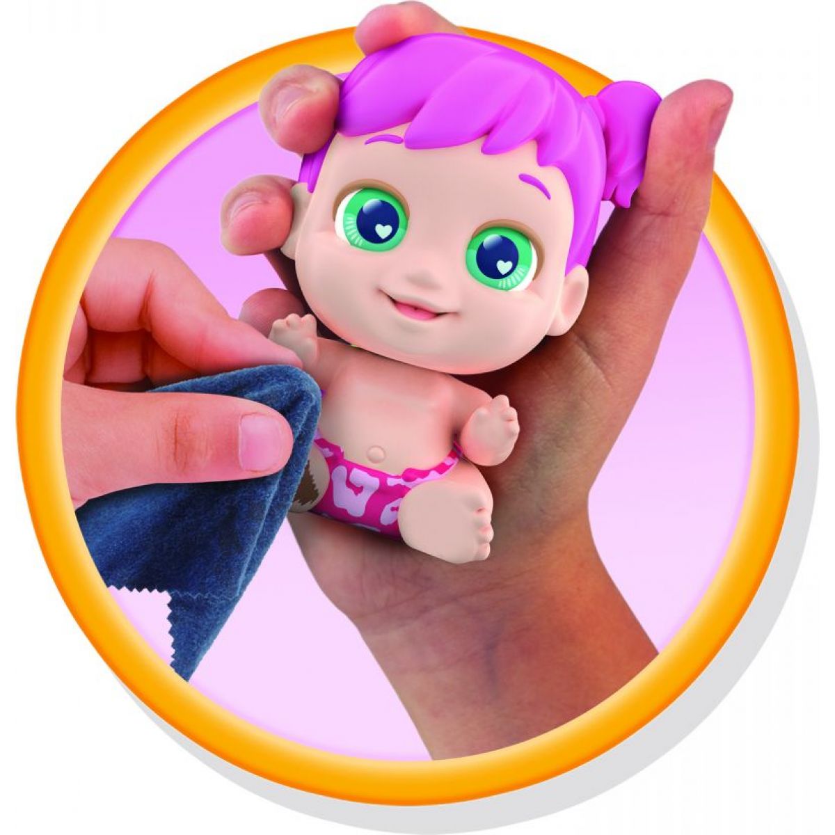 Baby Buppies miminko Kluk modré vlasy jídlo