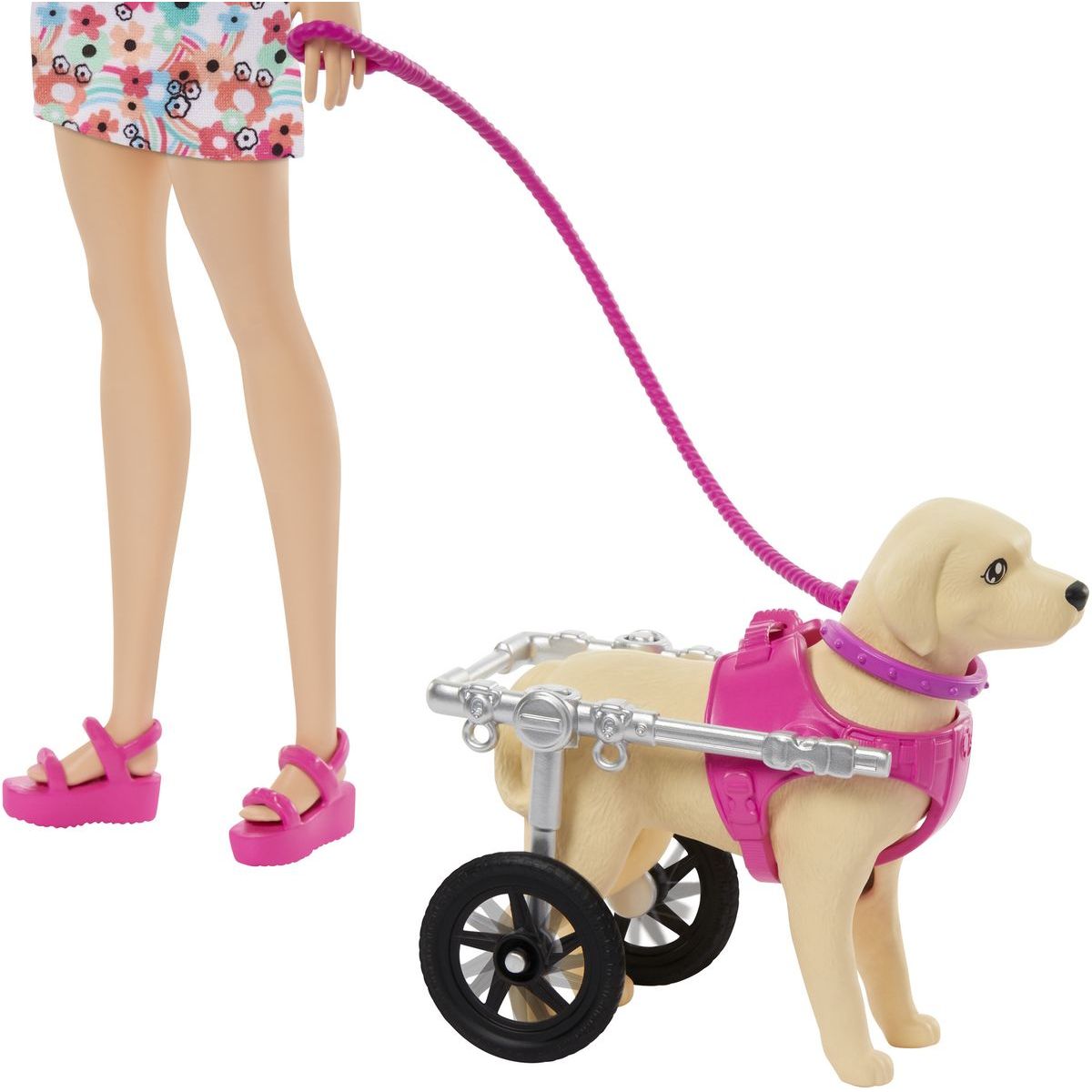 Barbie panenka a pejsek s invalidním vozíčkem