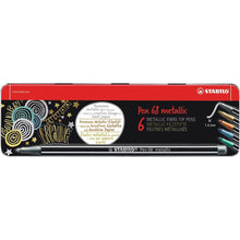 Prémiový vláknový metalický fix STABILO Pen 68 metallic 6 ks sada v plechu