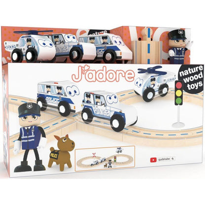 J'ADORE Hrací set s kolejemi - policie 25 ks
