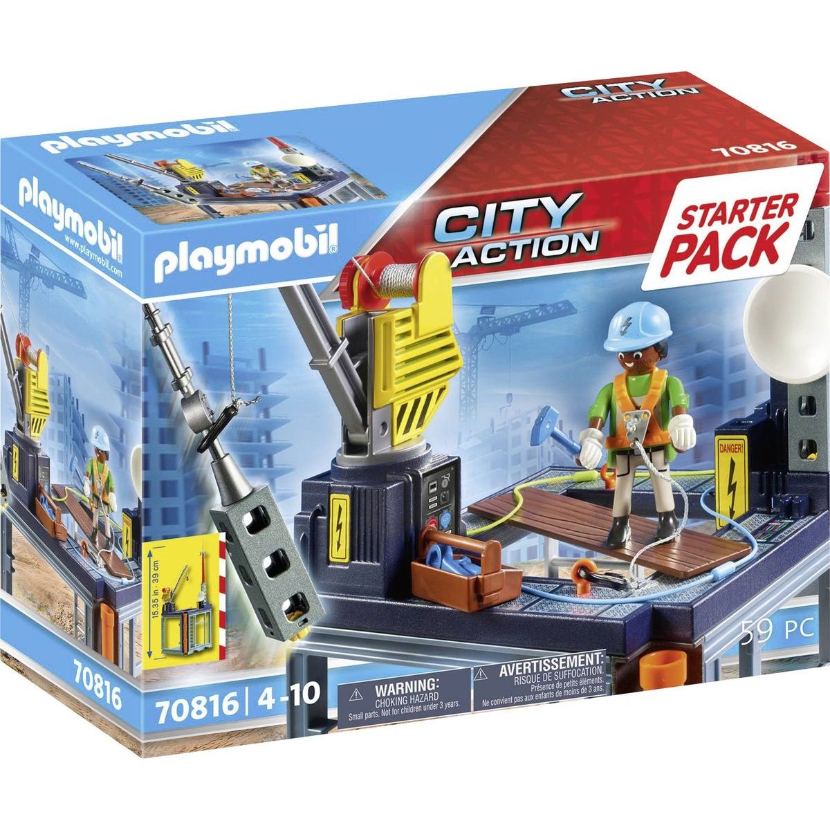 PLAYMOBIL® 70816 Starter Pack Stavba s lanovým navijákem