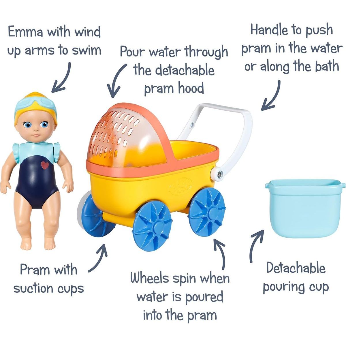 BABY born Splish Splash Kočárek s Emmou