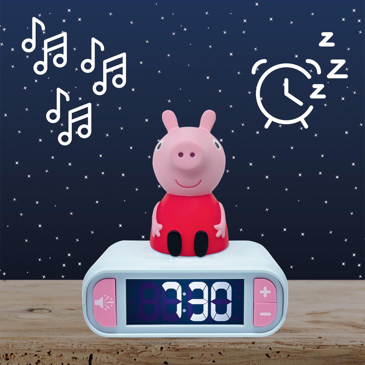 Lexibook Budík Prasátko Peppa se svítící figurkou