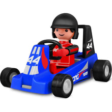 Igráček Závodník - figurka s modrou motokárou