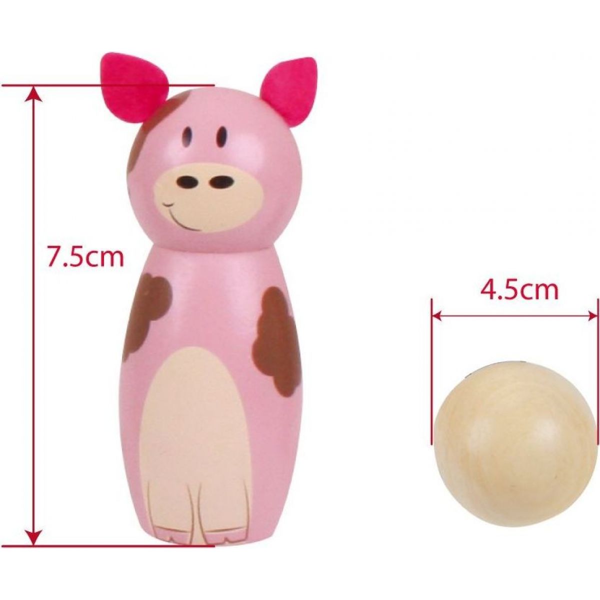 Bigjigs Toys Dřevěné kuželky farma