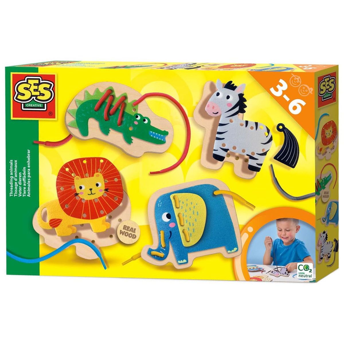 Alltoys Kreativní navlékací sada - Džungle se zvířátky - Poškozený obal