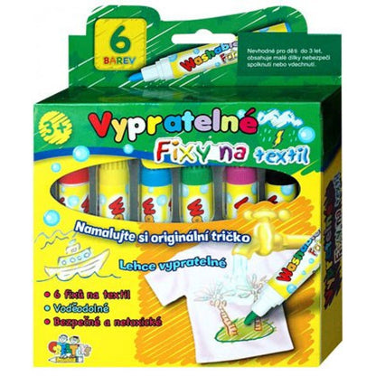 Creatoys Fixy na textil Namalujte a vyperte! 6ks