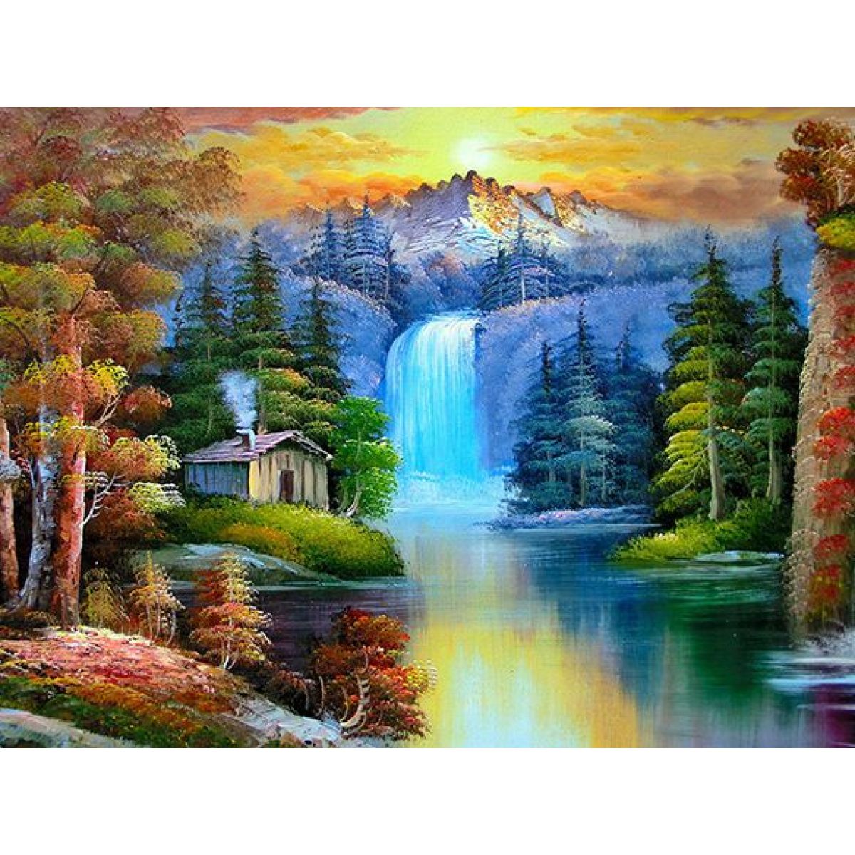 Diamantové malování Vodopád 40 x 50 cm