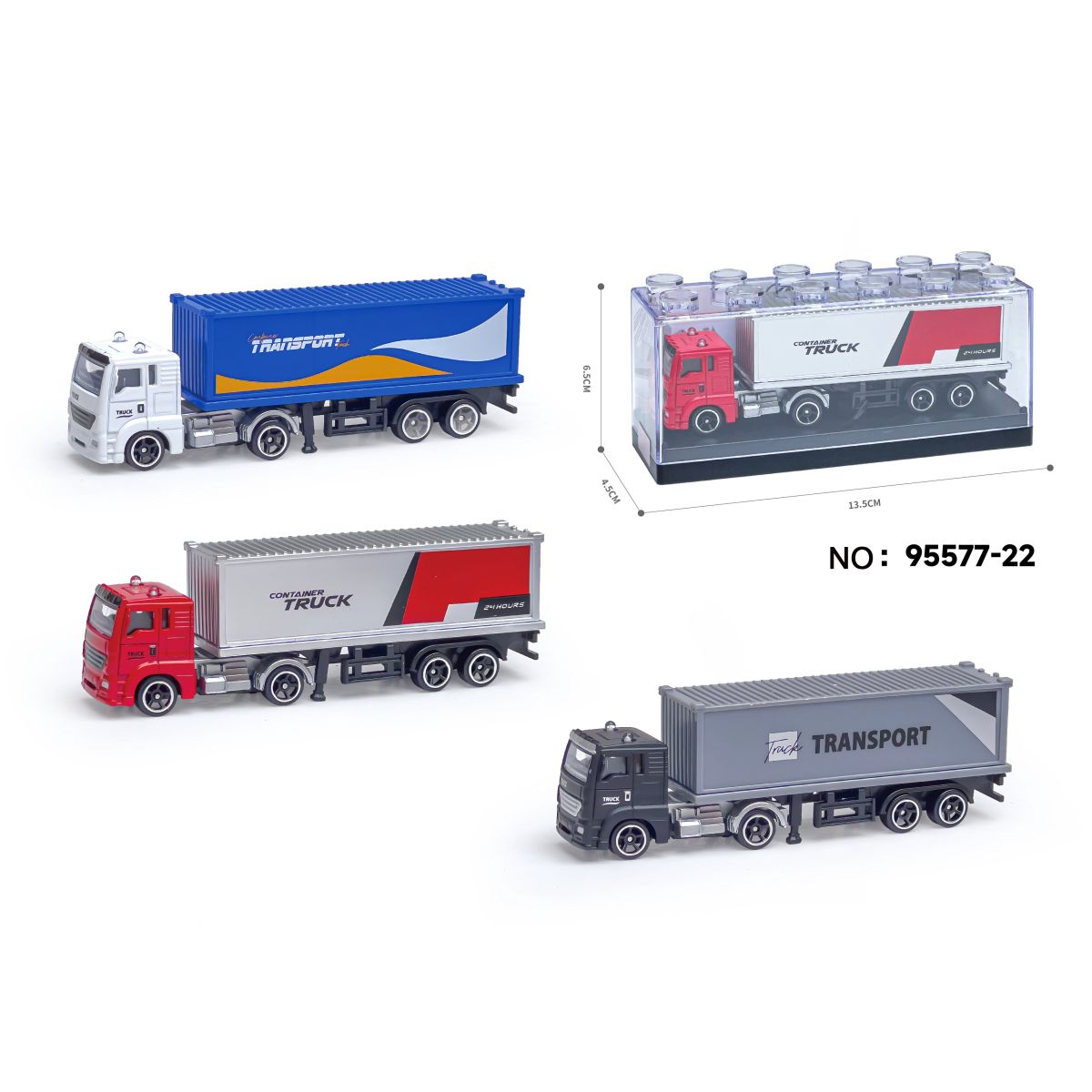Sparkys Kovový model kontejnerového vozu 1:64 - bílý tahač