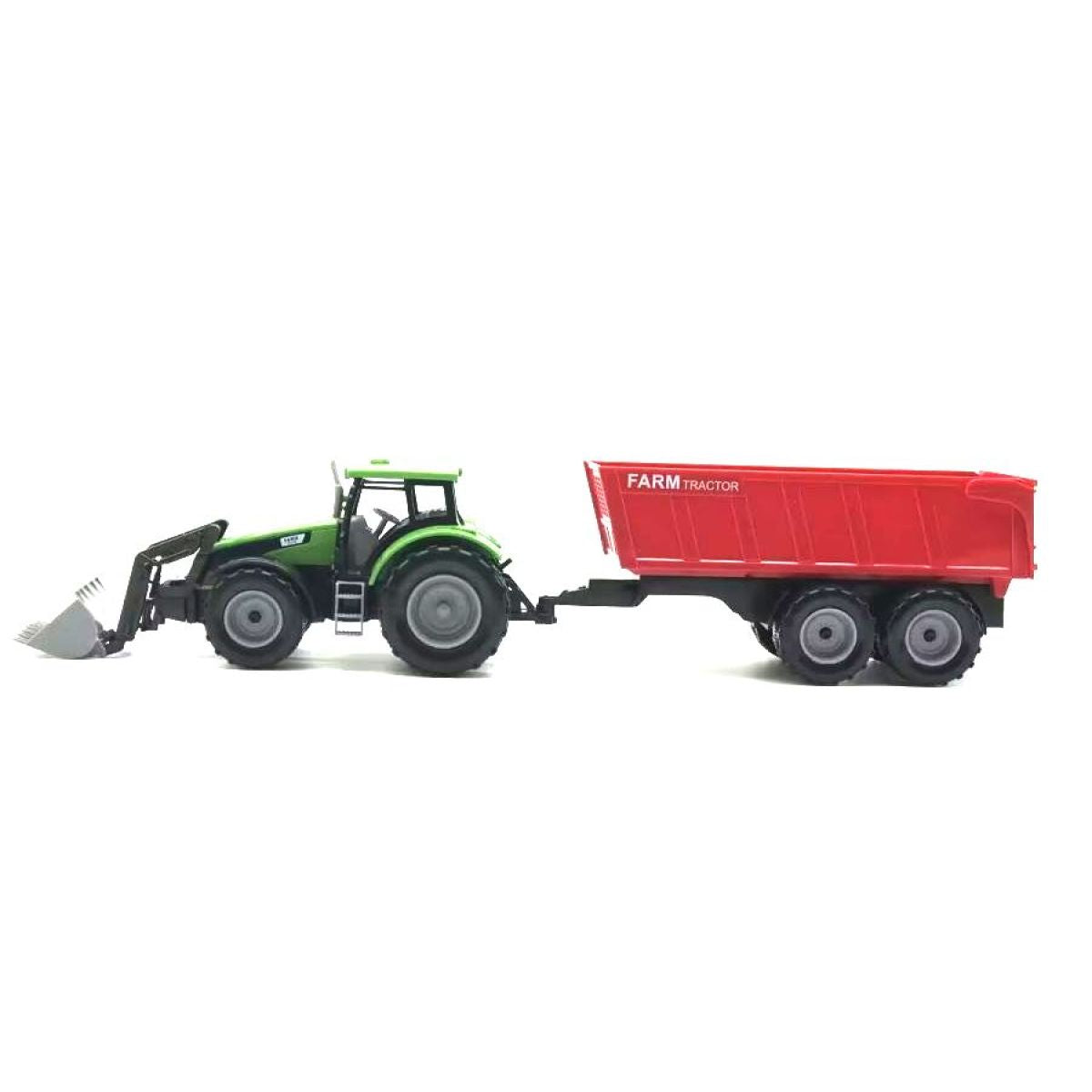 Traktor farmářský s přívěsem zelený