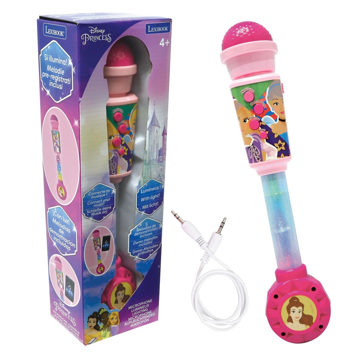 Lexibook Svítící trendy mikrofon Disney princezny s melodiemi