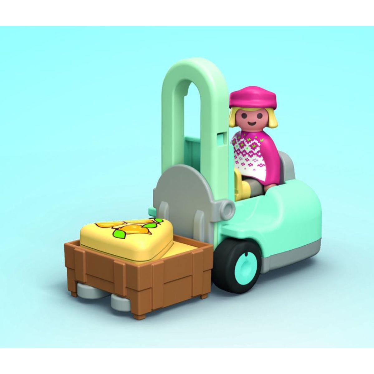 PLAYMOBIL® 71691 Junior: Stánek s biopotravinami a vysokozdvižný vozík