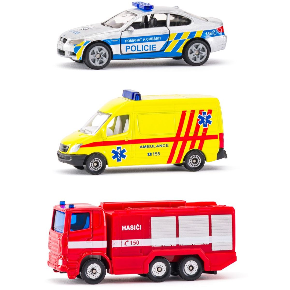 Siku 1043181906100 česká verze Set policie, hasiči, ambulance