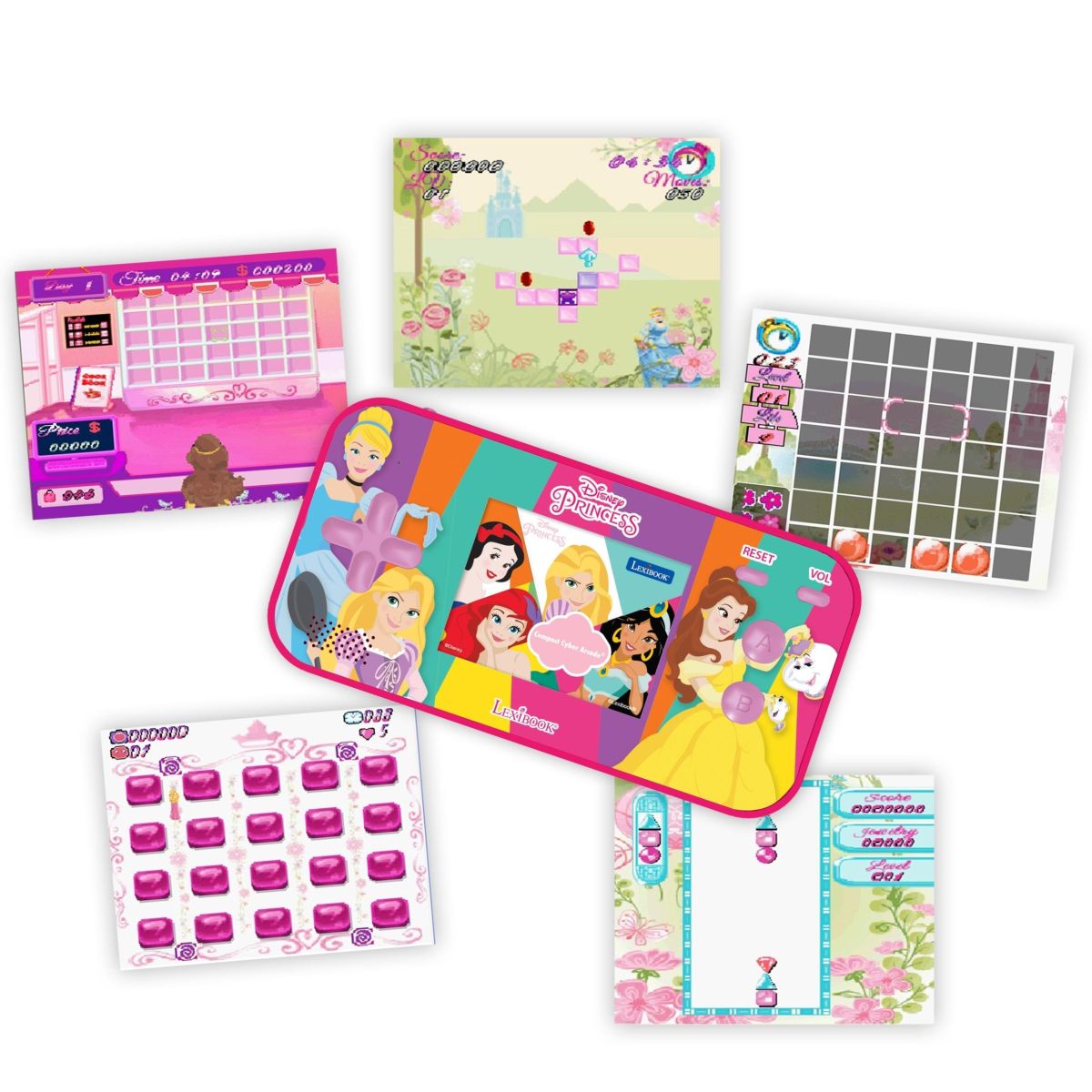 Lexibook Herní konzole 2,5'' Disney princezny 150 her
