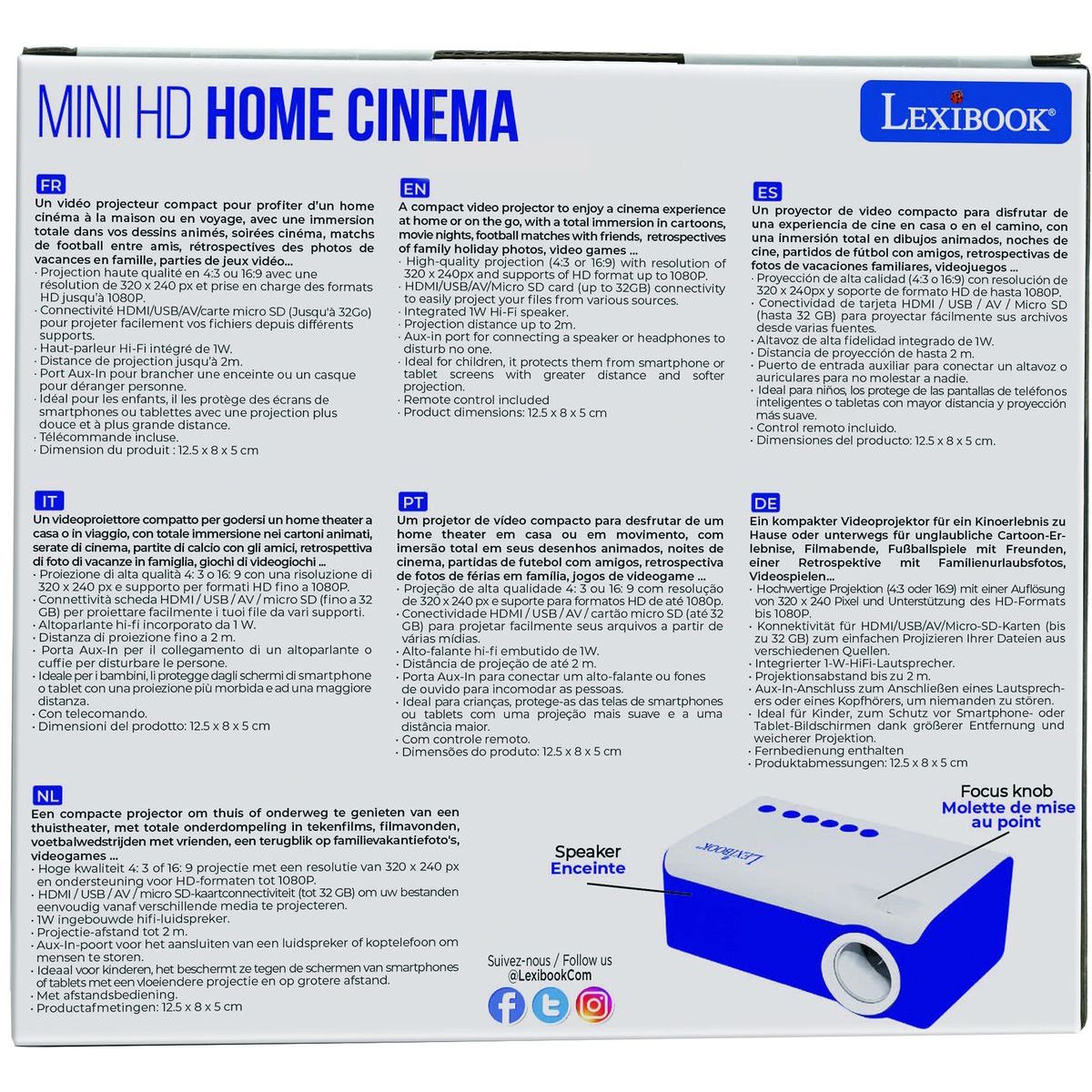 Lexibook Mini domácí kino - projektor pro filmy, hry a fotografie
