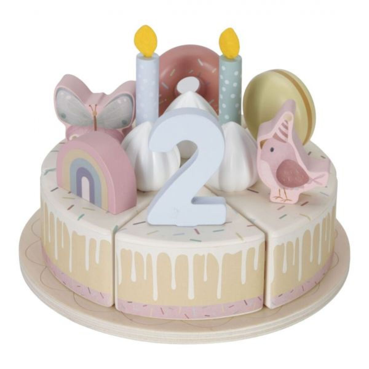 Little Dutch Narozeninový dort 26 dílů dřevěný Pink