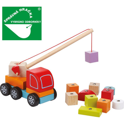 CUBIKA 13982 Autojeřáb s magnetem dřevěná skládačka