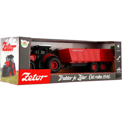 Teddies Traktor Zetor s valníkem 36cm na setrvačník se zvuky a světly