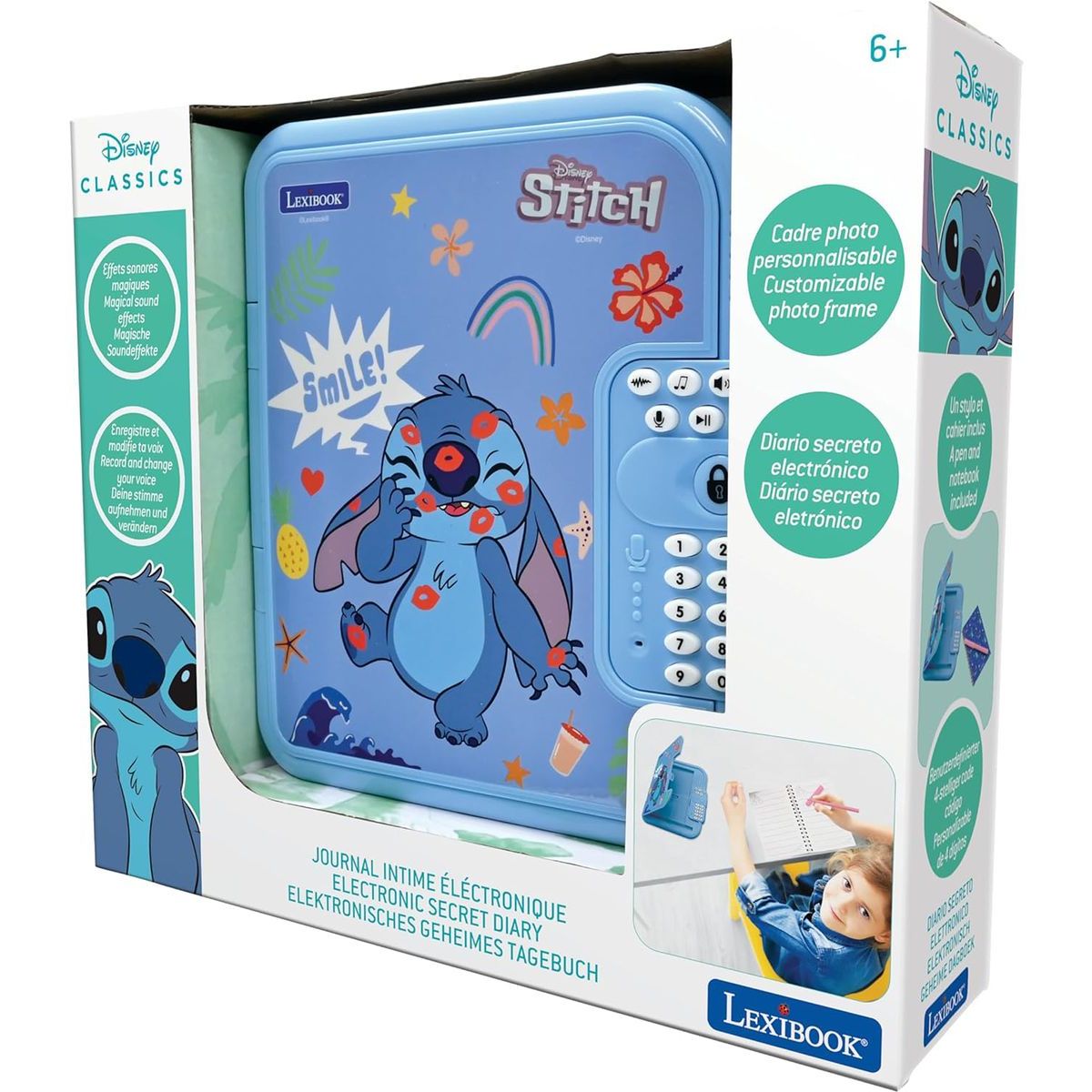 Lexibook Elektronický zápisník Secret Safe Disney Stitch
