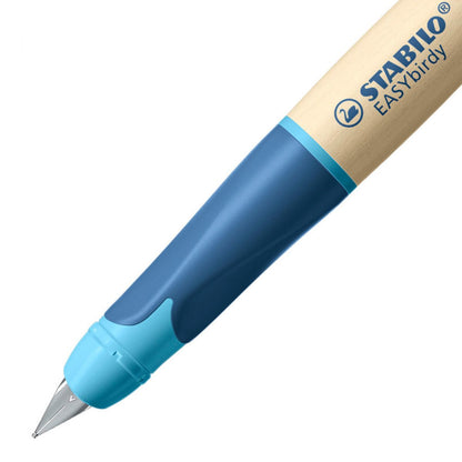 Ergonomické plnicí pero pro praváky - STABILO EASYbirdy Timber modrá vč. bombičky