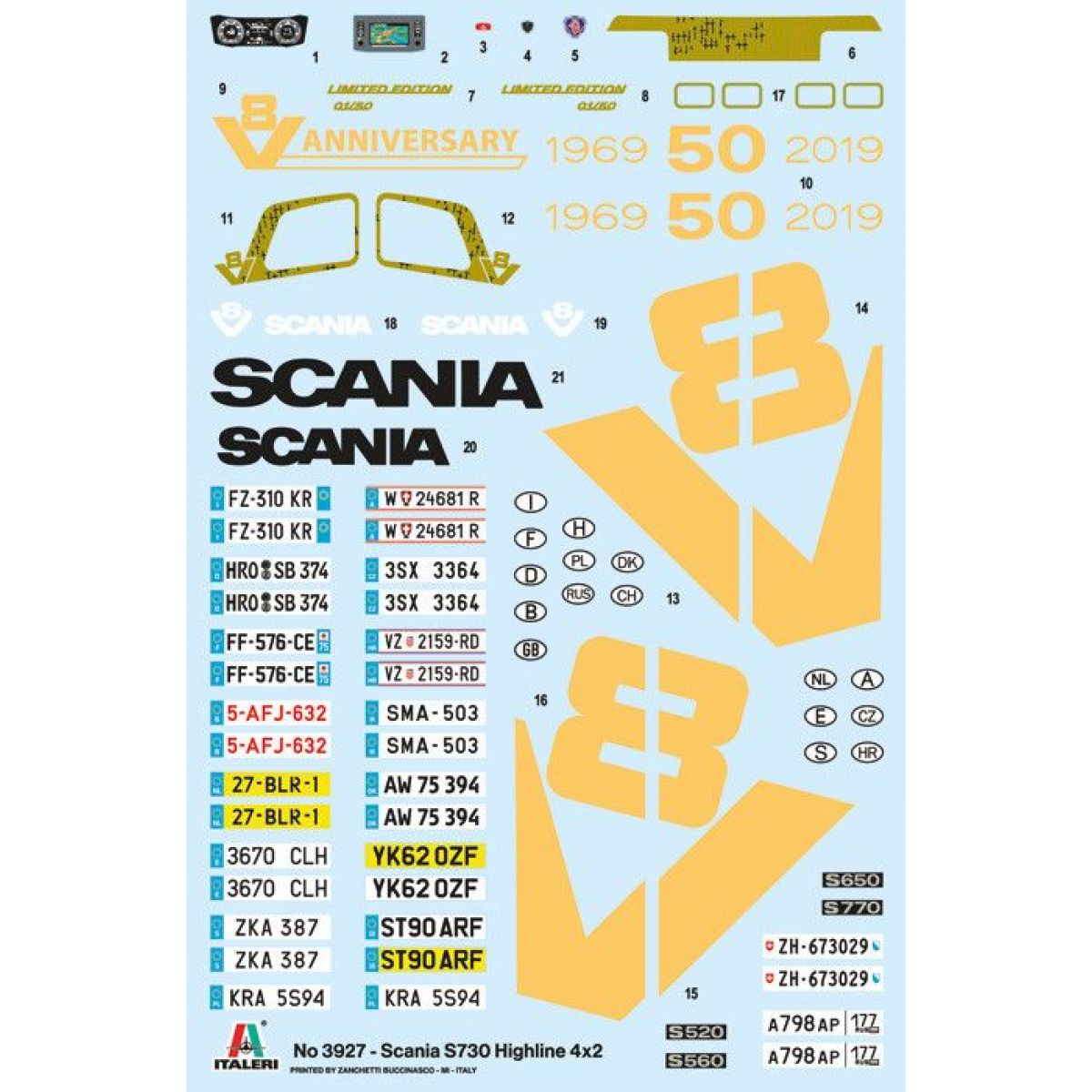 Italeri Model Kit truck 3927 Scania S730 Highline 4x2 (1:24)
