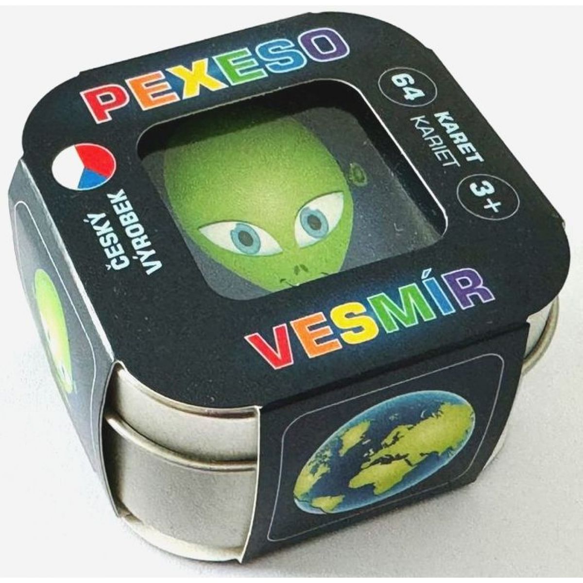 Pexeso Vesmír 64 karet v plechové krabičce