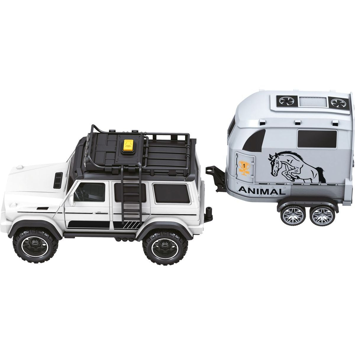 Sparkys CITY SERVICE CAR - 1:14 - Terénní vozidlo s přívěsem a koněm (se zvukem a světly)