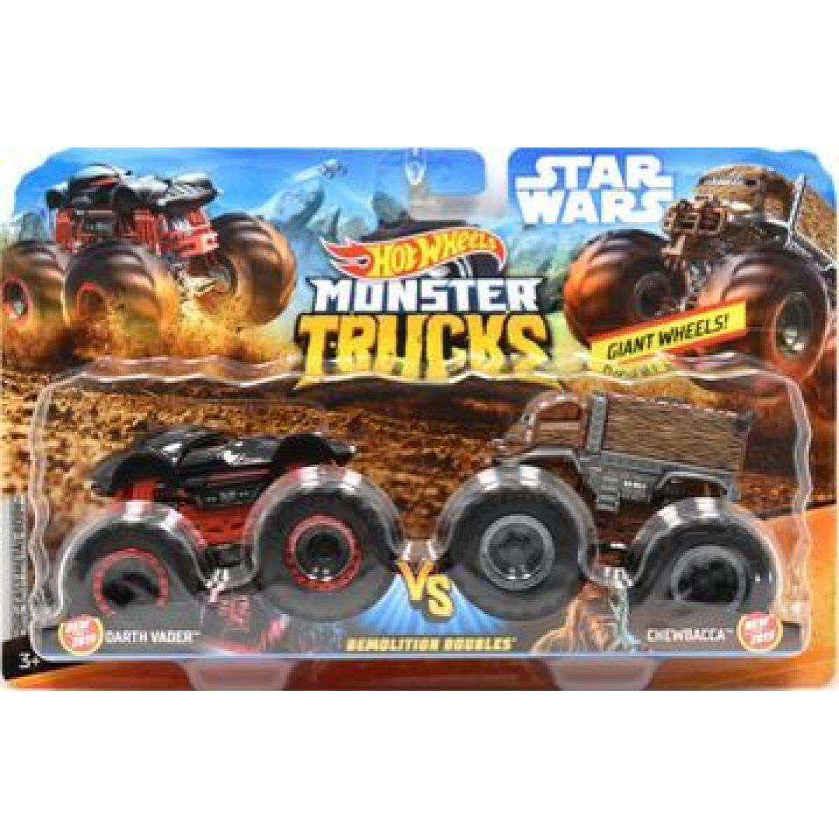 Mattel Hot Wheels Monster trucks demoliční duo Darth Vader a Chewbacca