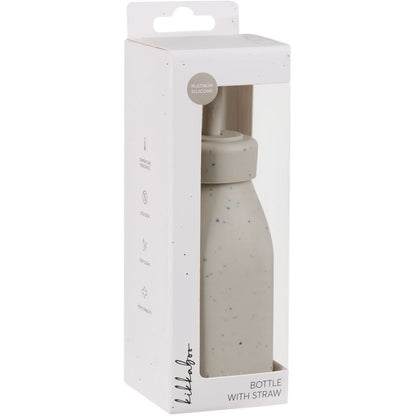 KikkaBoo Láhev s brčkem Platinum Silicone Sand
