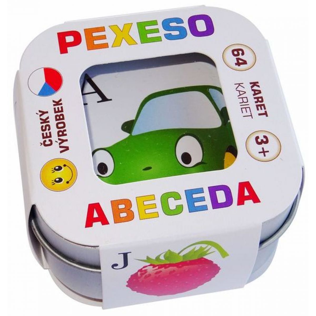 Pexeso Abeceda 64 karet v plechové krabičce