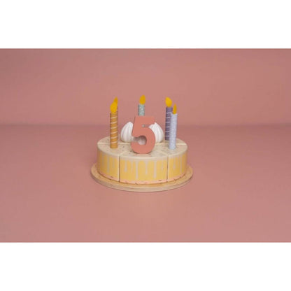 Little Dutch Narozeninový dort 26 dílů dřevěný Pink