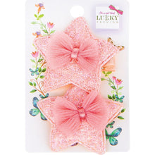 Lukky Fashion Set do vlasů s mašlí a flitry, dvojbalení - bílé