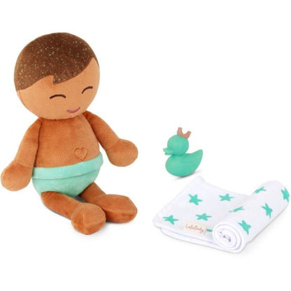 LullaBaby Panenka plyšová do vany kluk Light Brown Hair