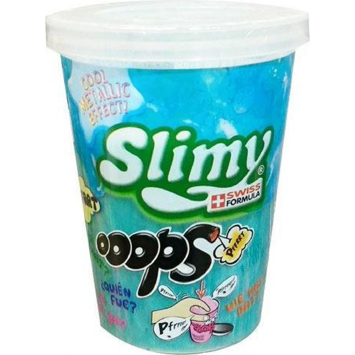 Slimy sliz metalic prdící kelímek 80g modrý