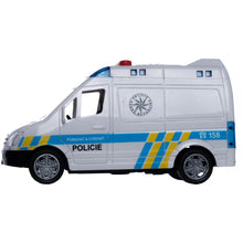 Policejní dodávka 15 cm se zvukem se světlem na setrvačník