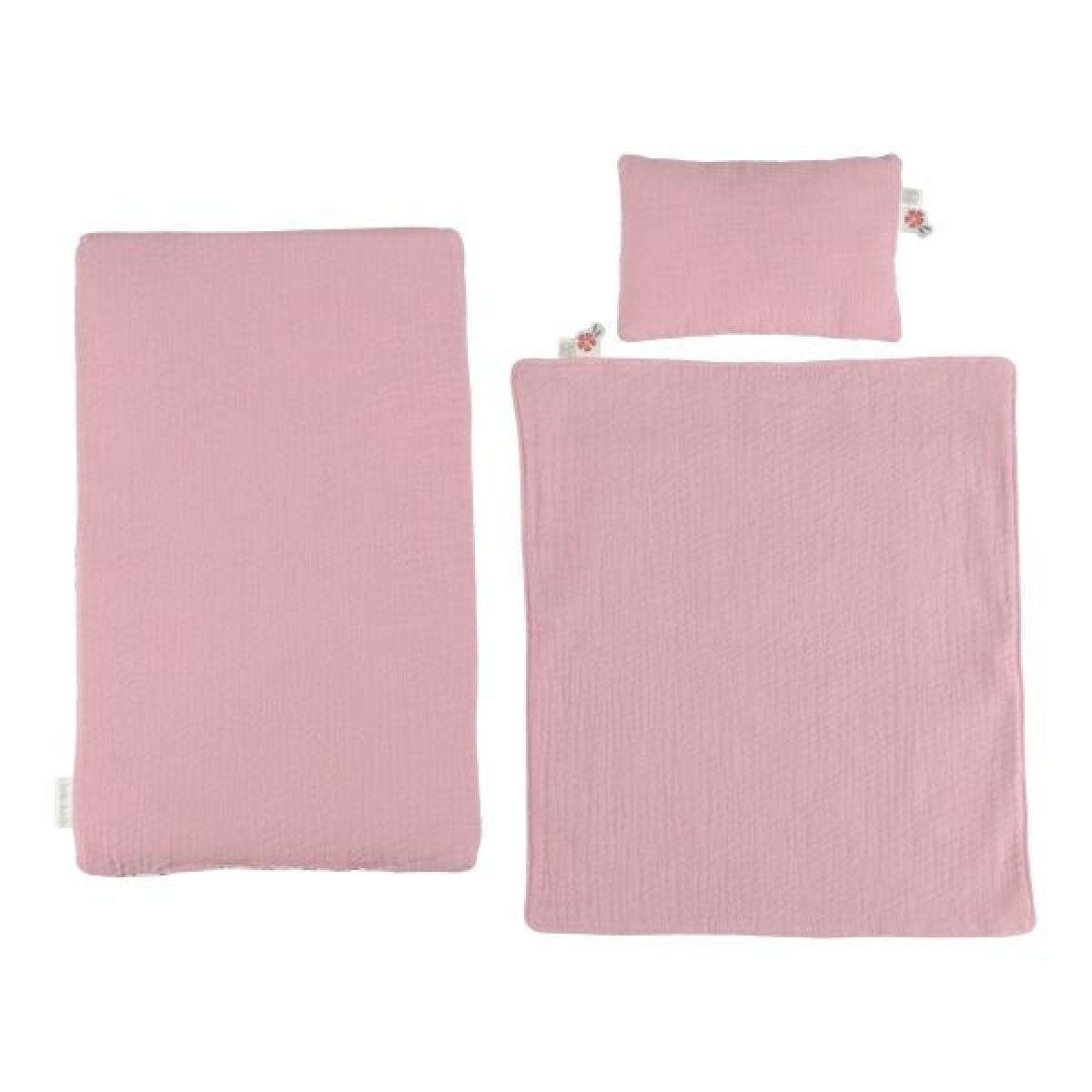Little Dutch Postýlka pro panenky dřevěná s peřinkou Pink