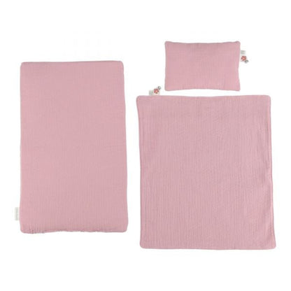 Little Dutch Postýlka pro panenky dřevěná s peřinkou Pink