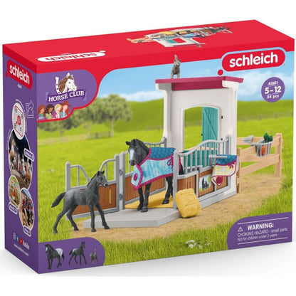 Schleich 42611 Box pro koně s křeslem a hříbětem