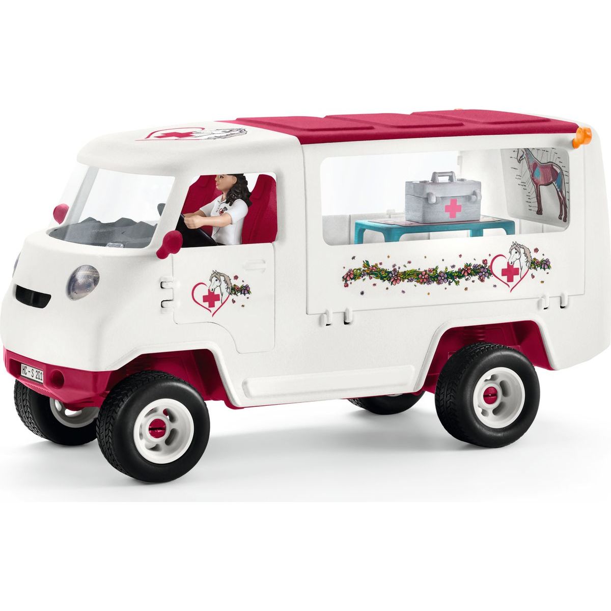 Schleich 42439 Mobilní veterinární klinika s klisnou a ošetřovatelem, new - Poškozený obal
