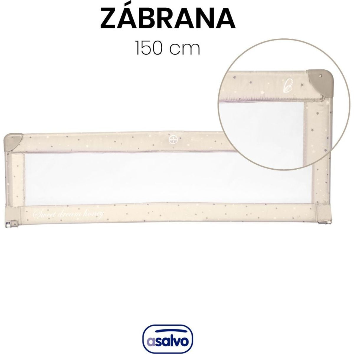 Asalvo Zábrana k posteli 150 stars beige