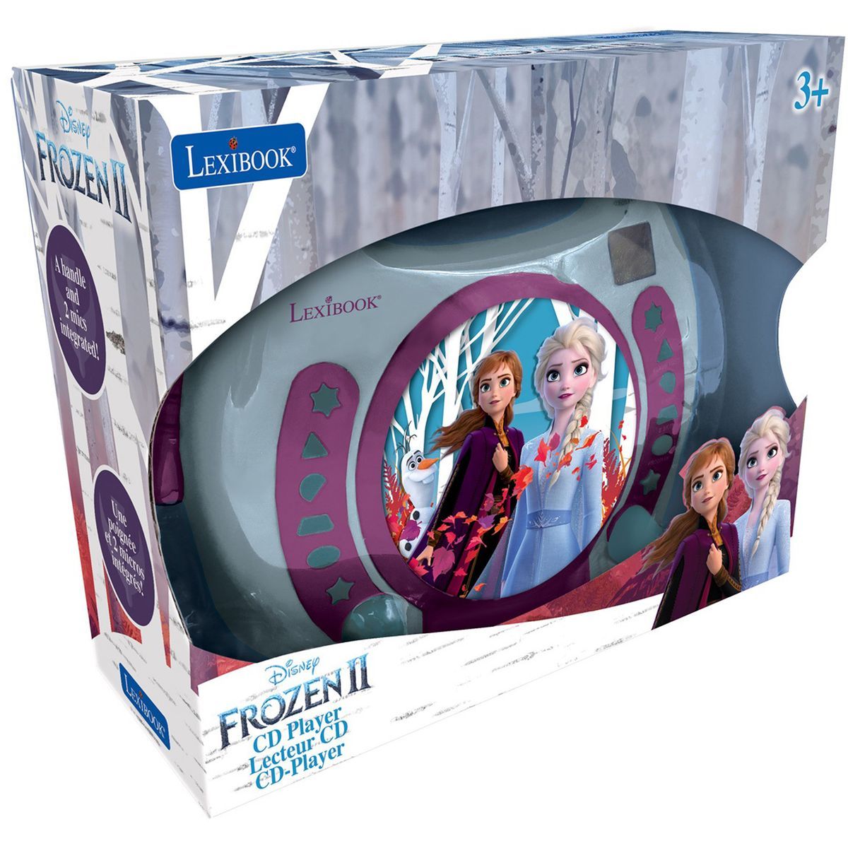 Lexibook Přenosný CD přehrávač se 2 mikrofony Ledové království