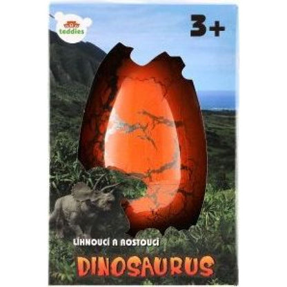 Vejce líhnoucí a rostoucí dinosaurus plast oranžové